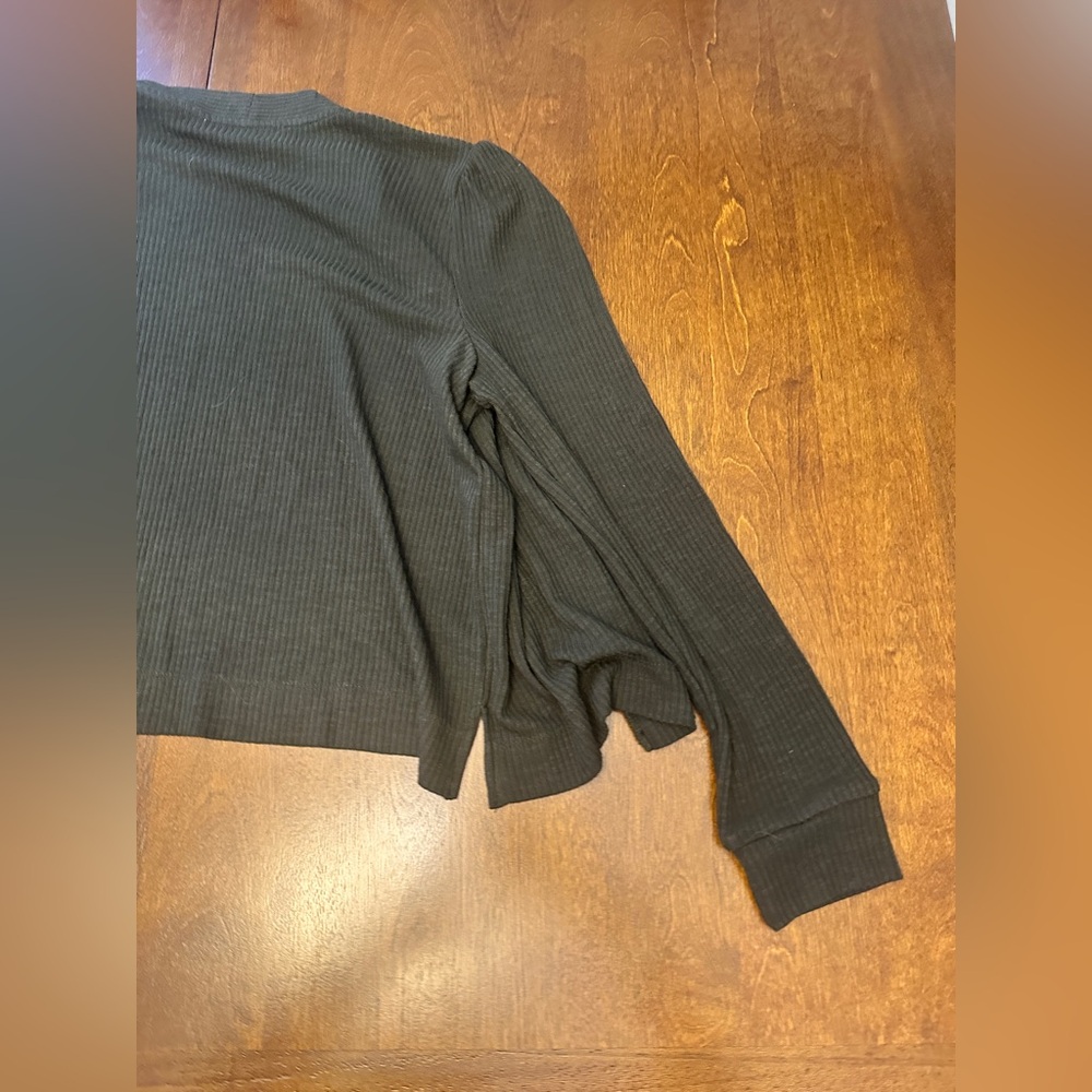 LOFT Green Ribbed Cardigan - Picture 9 of 9